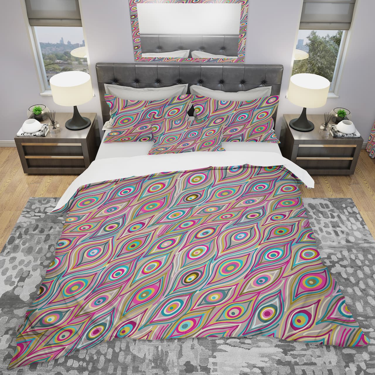 Designart 'Abstract Pattern' Modern & Contemporary Bedding Set - Duvet Cover & Shams